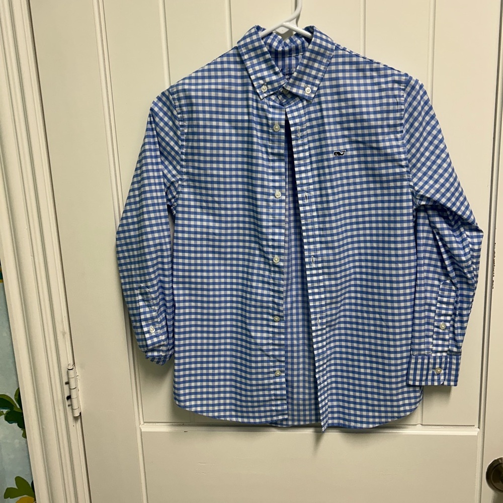 Vineyard Vines Blue and White Gingham Button-Down Shirt